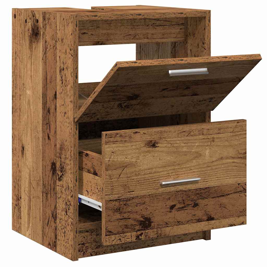 Waschtischschrank mit Tür Altholz 40 x 37 x 59 cm Holzwerkstoff