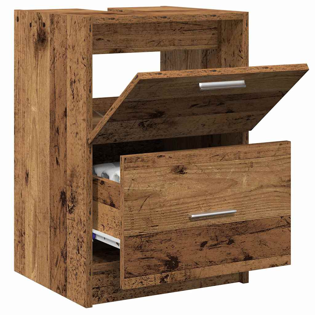 Waschtischschrank mit Tür Altholz 40 x 37 x 59 cm Holzwerkstoff