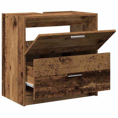 Waschtischschrank mit Tür Altholz 59 x 37 x 59 cm Holzwerkstoff