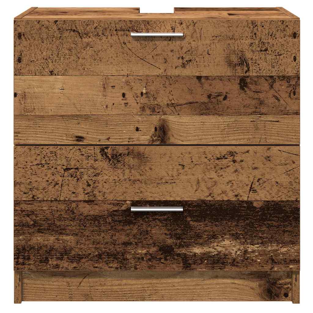 Waschtischschrank mit Tür Altholz 59 x 37 x 59 cm Holzwerkstoff