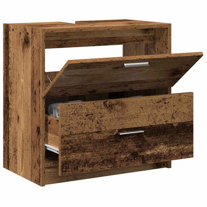 Waschtischschrank mit Tür Altholz 59 x 37 x 59 cm Holzwerkstoff