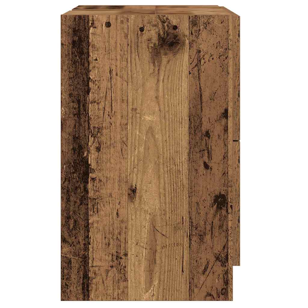 Waschtischschrank mit Tür Altholz 59 x 37 x 59 cm Holzwerkstoff