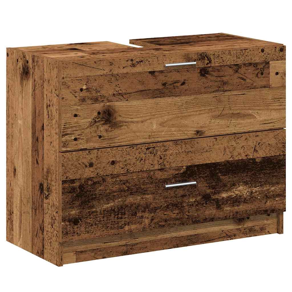 Waschtischschrank mit Tür Altholz 78 x 37 x 59 cm Holzwerkstoff