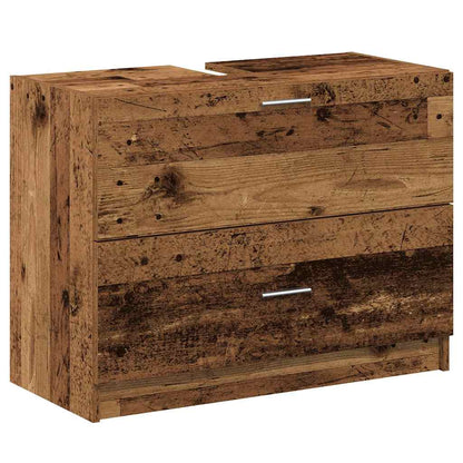Waschtischschrank mit Tür Altholz 78 x 37 x 59 cm Holzwerkstoff