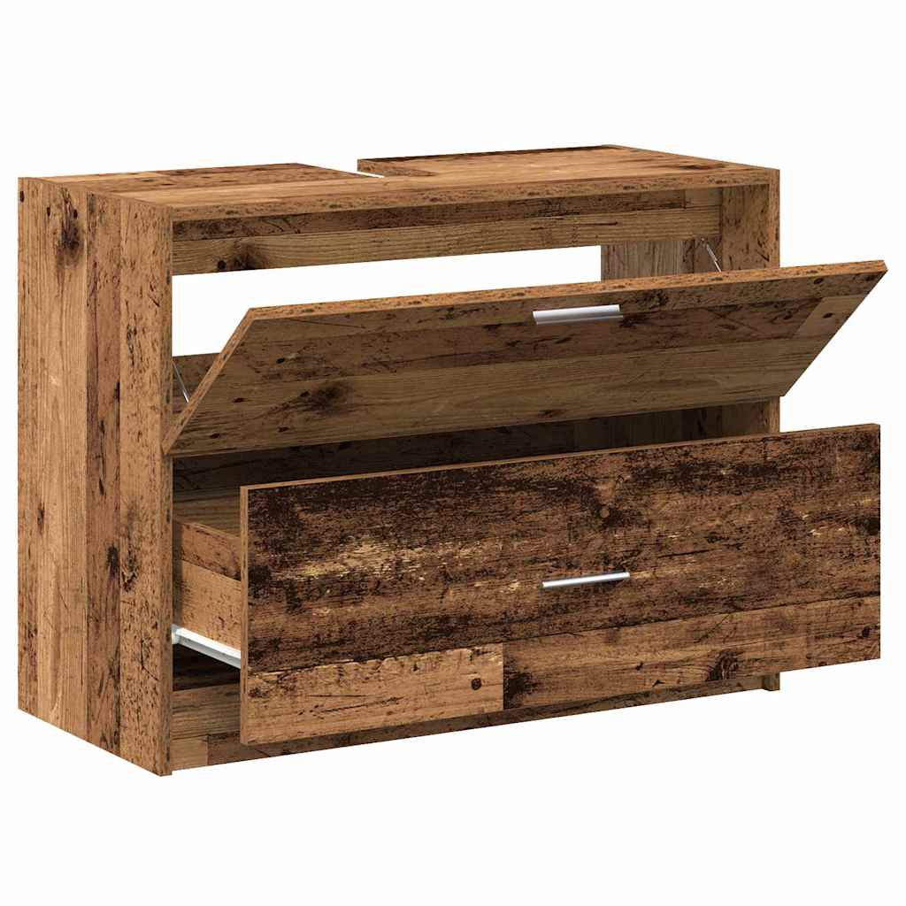 Waschtischschrank mit Tür Altholz 78 x 37 x 59 cm Holzwerkstoff