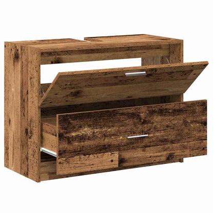 Waschtischschrank mit Tür Altholz 78 x 37 x 59 cm Holzwerkstoff