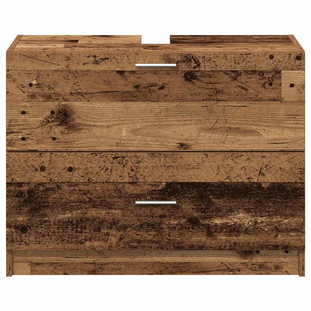 Waschtischschrank mit Tür Altholz 78 x 37 x 59 cm Holzwerkstoff