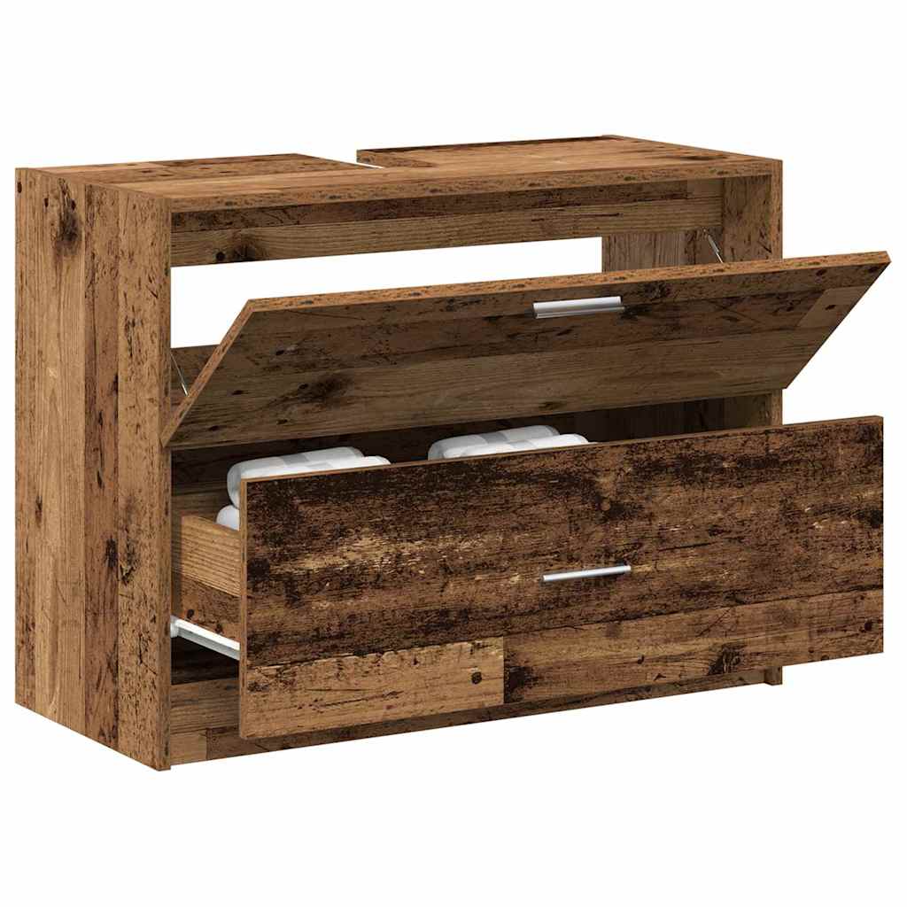 Waschtischschrank mit Tür Altholz 78 x 37 x 59 cm Holzwerkstoff