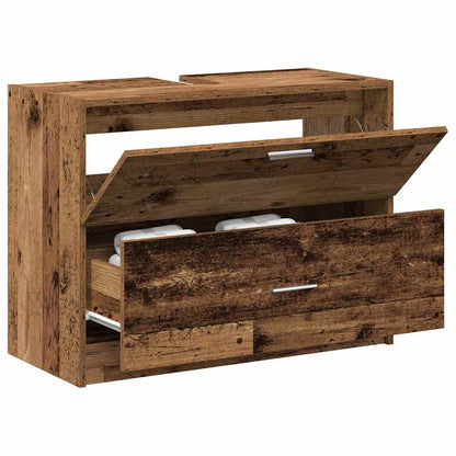 Waschtischschrank mit Tür Altholz 78 x 37 x 59 cm Holzwerkstoff