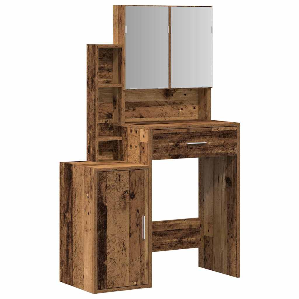 Schminktisch mit Tür Altholz 80 x 35 x 132 cm Holzwerkstoff