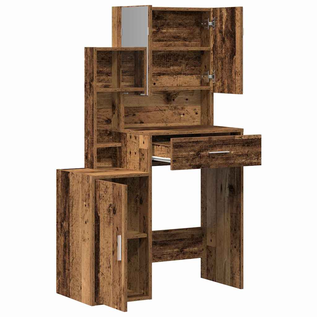 Schminktisch mit Tür Altholz 80 x 35 x 132 cm Holzwerkstoff