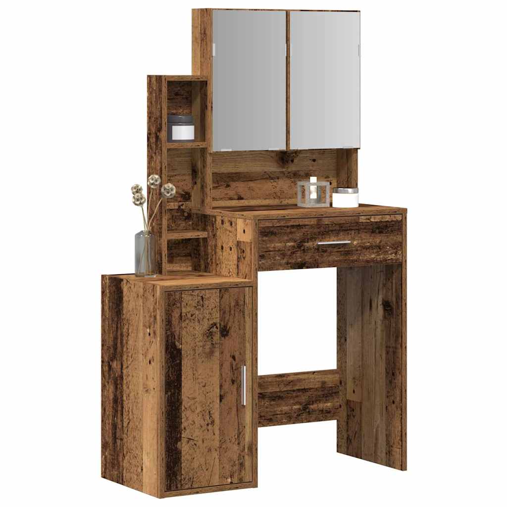 Schminktisch mit Tür Altholz 80 x 35 x 132 cm Holzwerkstoff