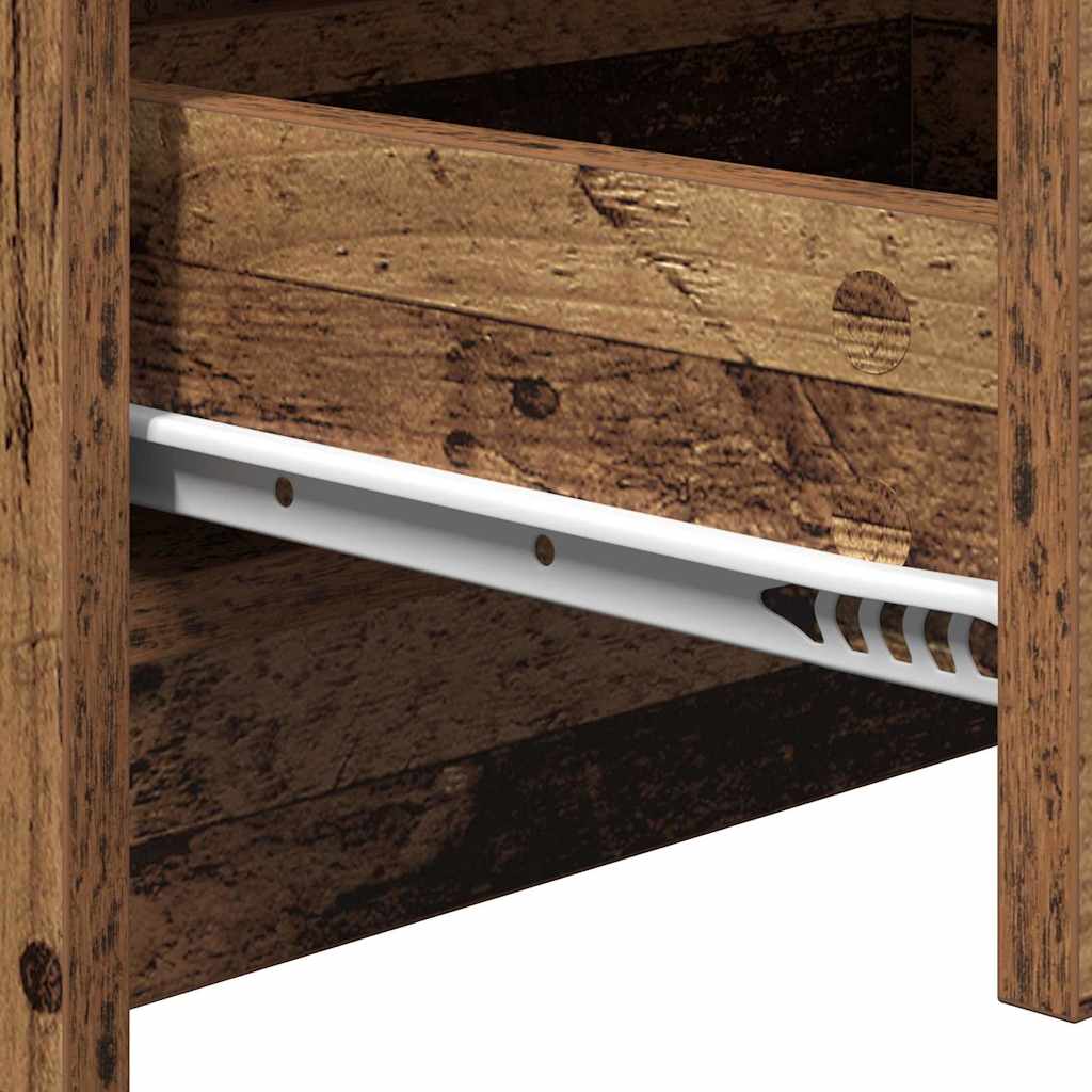Nachttisch mit Schubladen Altholz 38 x 34 x 61 cm Holzwerkstoff