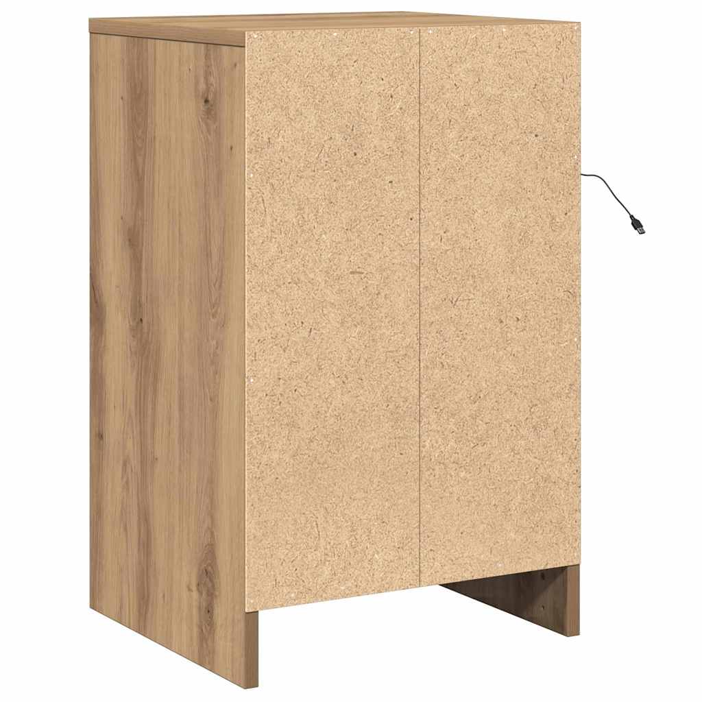 Nachttisch Eiche handwerklich 38 x 34 x 61 cm Holzwerkstoff