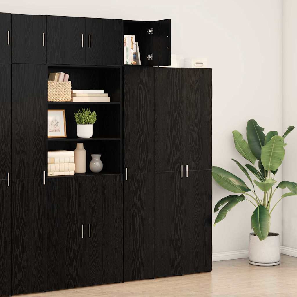 Wandschrank Wandmontiert Schwarz Eichen-Optik 30 x 42.5 x 40 cm