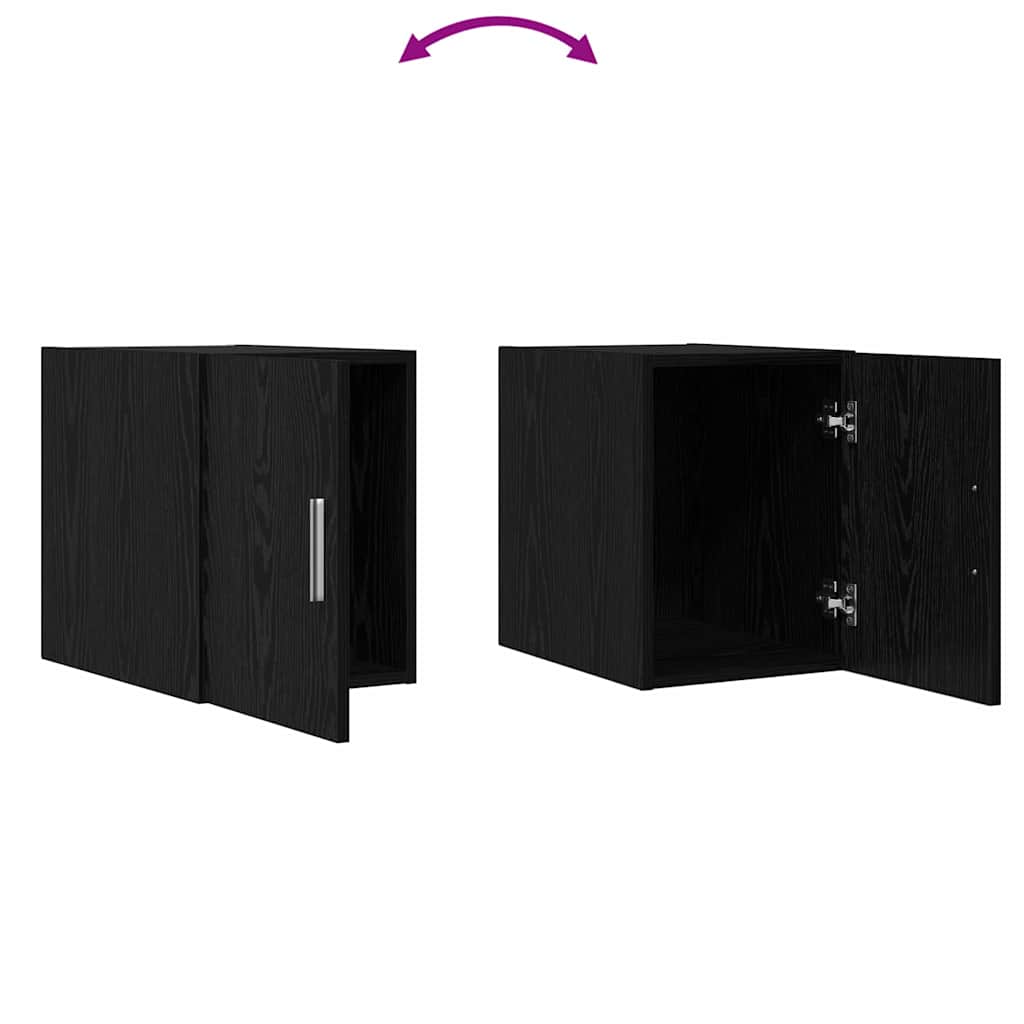 Wandschrank Wandmontiert Schwarz Eichen-Optik 30 x 42.5 x 40 cm