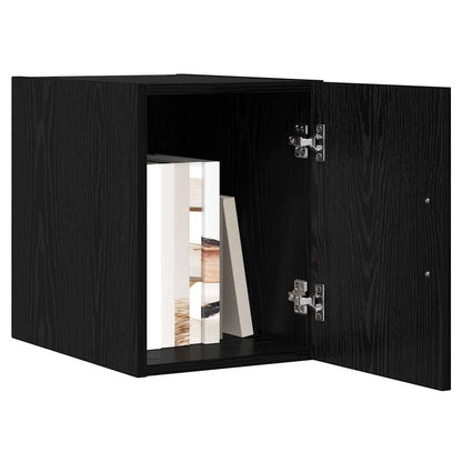 Wandschrank Wandmontiert Schwarz Eichen-Optik 30 x 42.5 x 40 cm