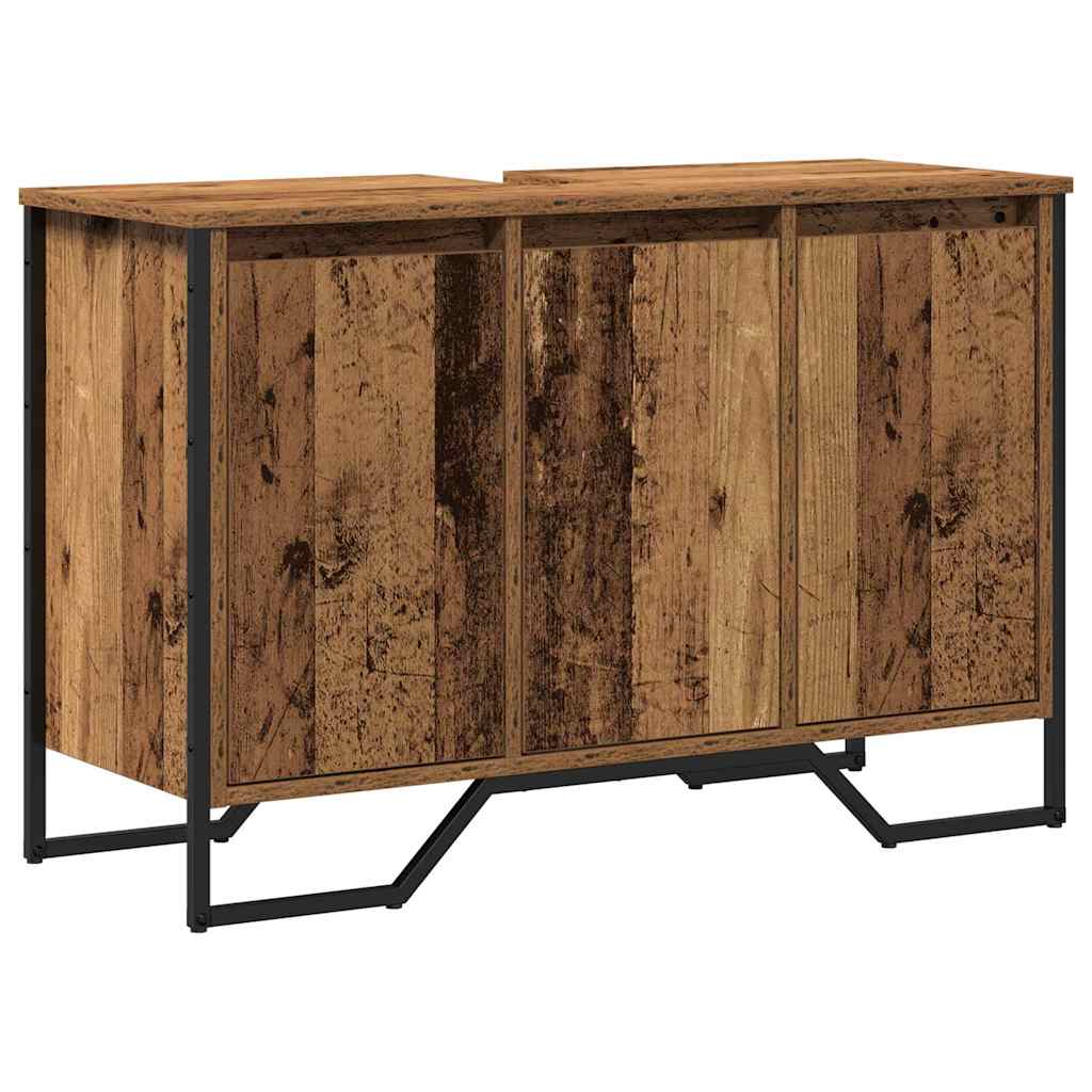 Waschbeckenunterschrank Altholz 91 x 35 x 60 cm Holzwerkstoff
