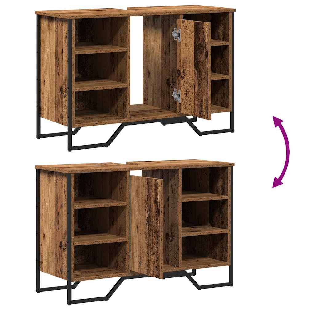 Waschbeckenschrank Altholz 91 x 35 x 60 cm Holzwerkstoff