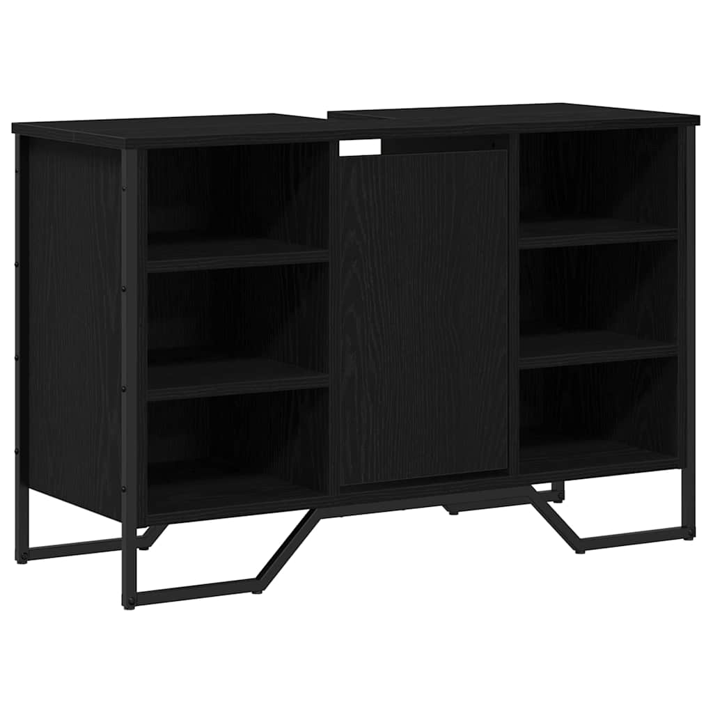 Waschbeckenschrank Schwarze Eiche 91 x 35 x 60 cm Holzwerkstoff