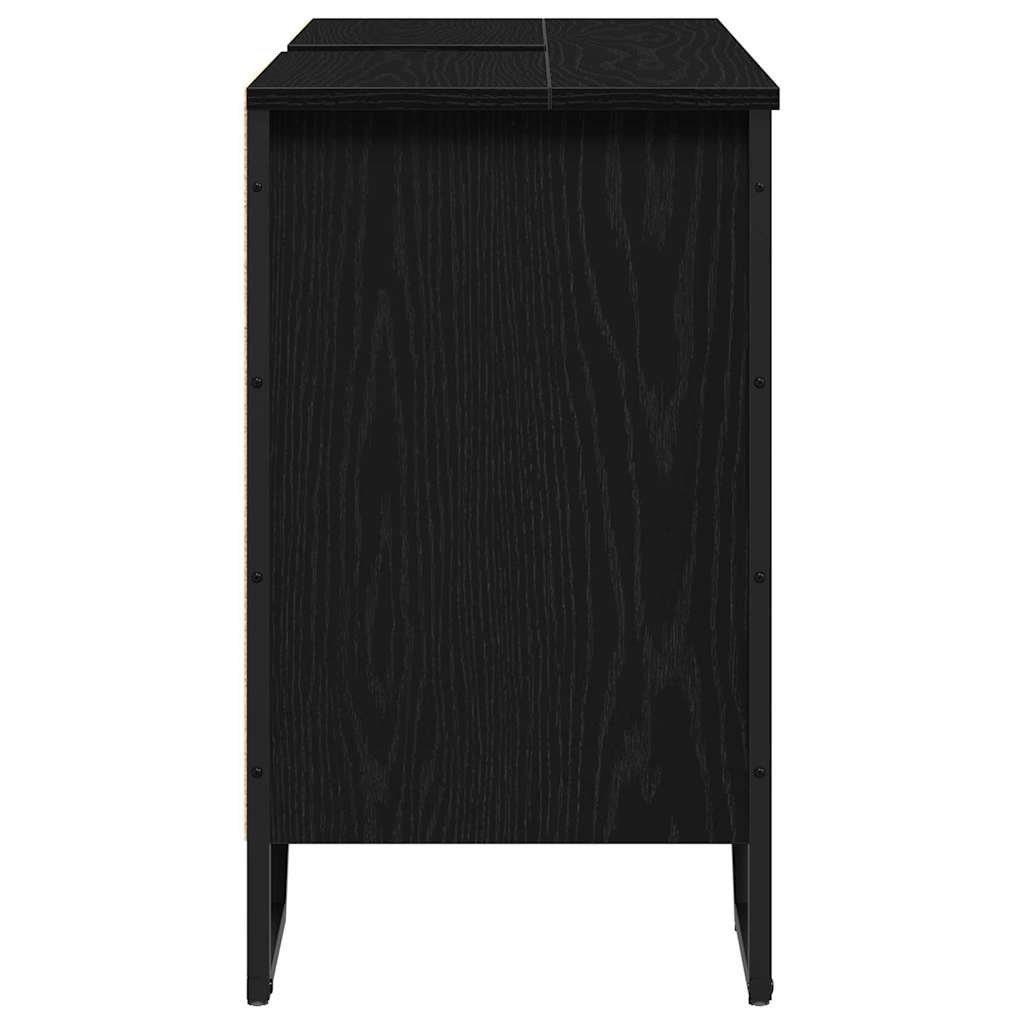 Waschbeckenschrank Schwarze Eiche 91 x 35 x 60 cm Holzwerkstoff
