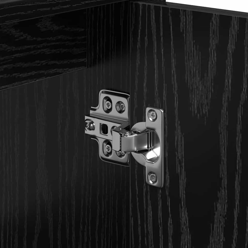 Waschbecken-Schrank Schwarz Eichen-Optik 63 x 29 x 55 cm