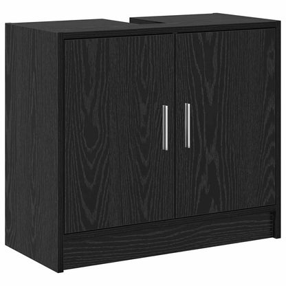 Waschbecken-Schrank Schwarz Eichen-Optik 63 x 29 x 55 cm