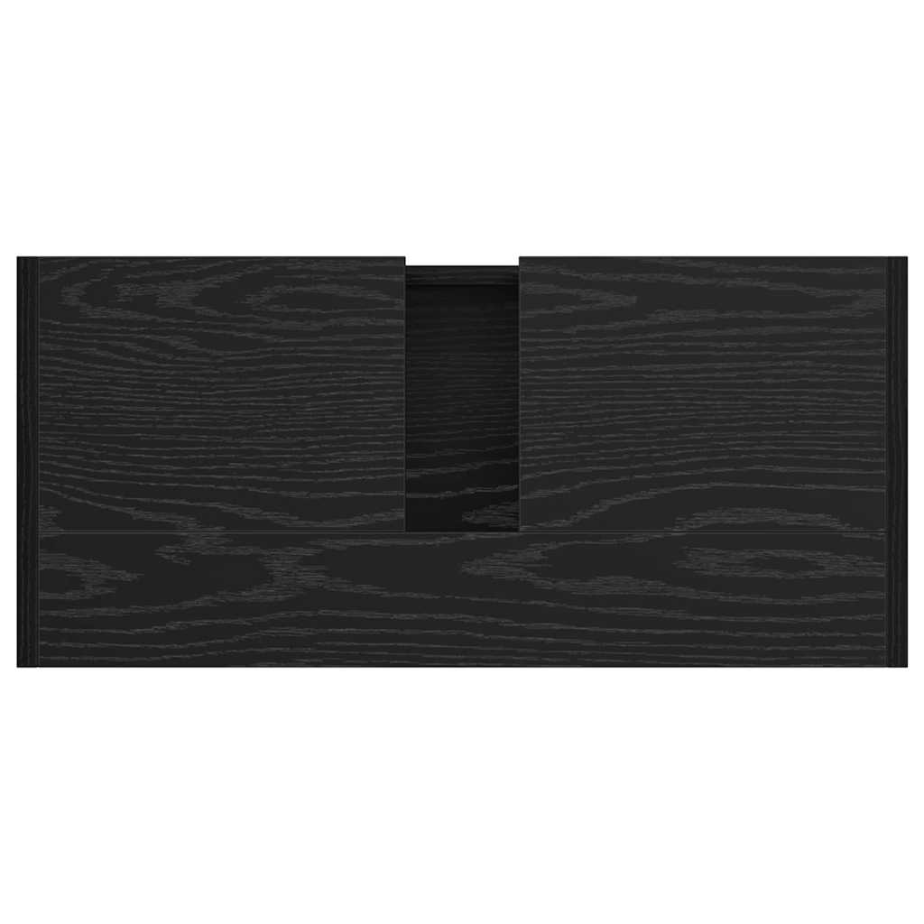 Waschbecken-Schrank Schwarz Eichen-Optik 63 x 29 x 55 cm