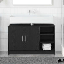 Waschbecken-Schrank mit Speicher Schwarze Eiche 90 x 29 x 55 cm