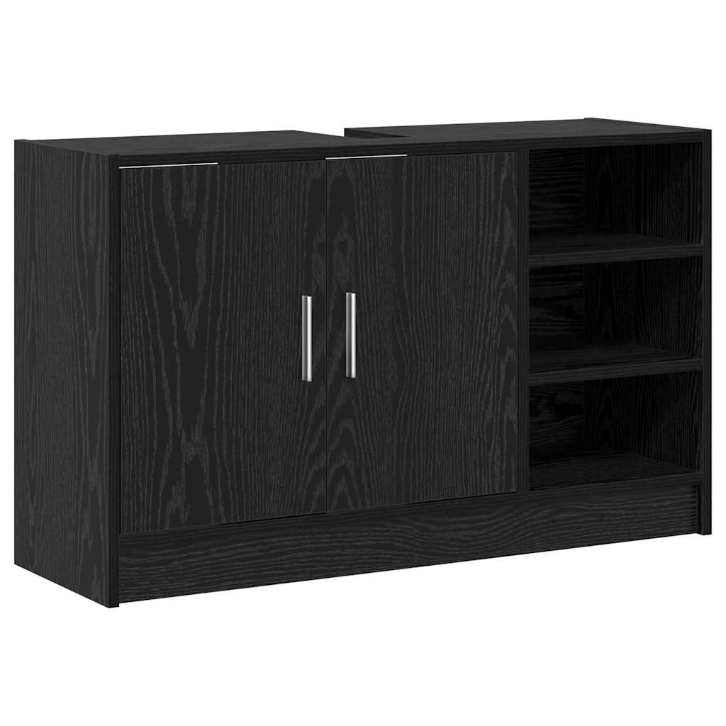 Waschbecken-Schrank mit Speicher Schwarze Eiche 90 x 29 x 55 cm
