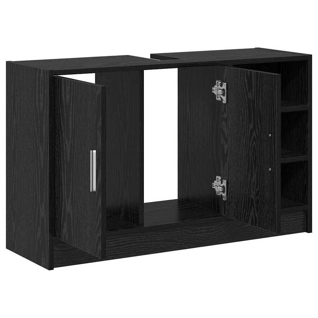 Waschbecken-Schrank mit Speicher Schwarze Eiche 90 x 29 x 55 cm