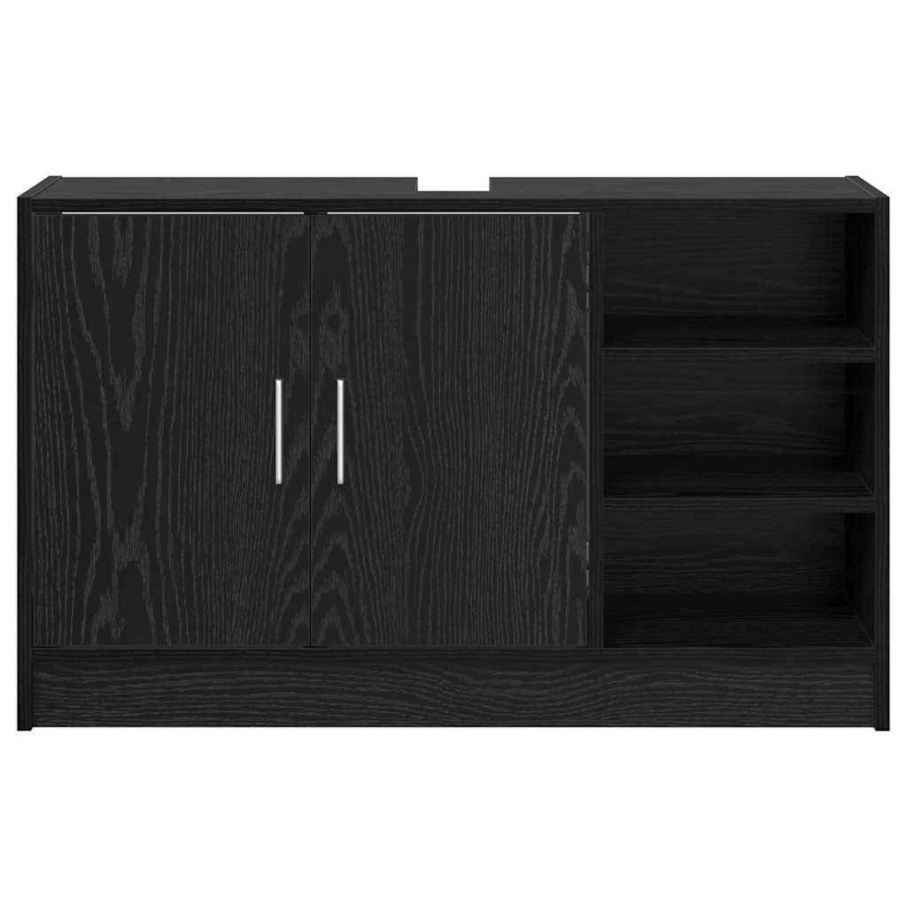 Waschbecken-Schrank mit Speicher Schwarze Eiche 90 x 29 x 55 cm