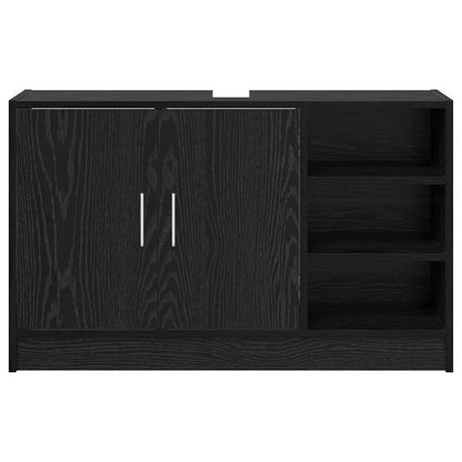 Waschbecken-Schrank mit Speicher Schwarze Eiche 90 x 29 x 55 cm