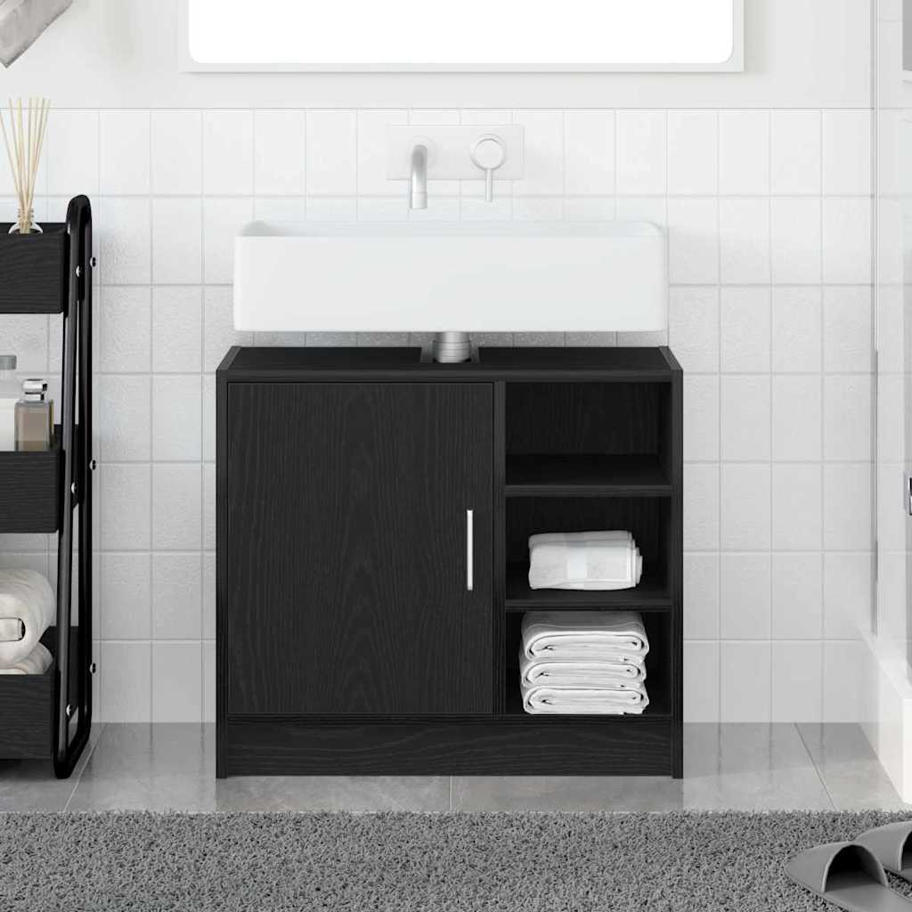Waschbecken-Schrank mit Speicher Schwarze Eiche 63 x 29 x 55 cm