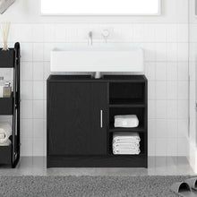 Waschbecken-Schrank mit Speicher Schwarze Eiche 63 x 29 x 55 cm