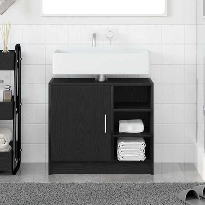 Waschbecken-Schrank mit Speicher Schwarze Eiche 63 x 29 x 55 cm