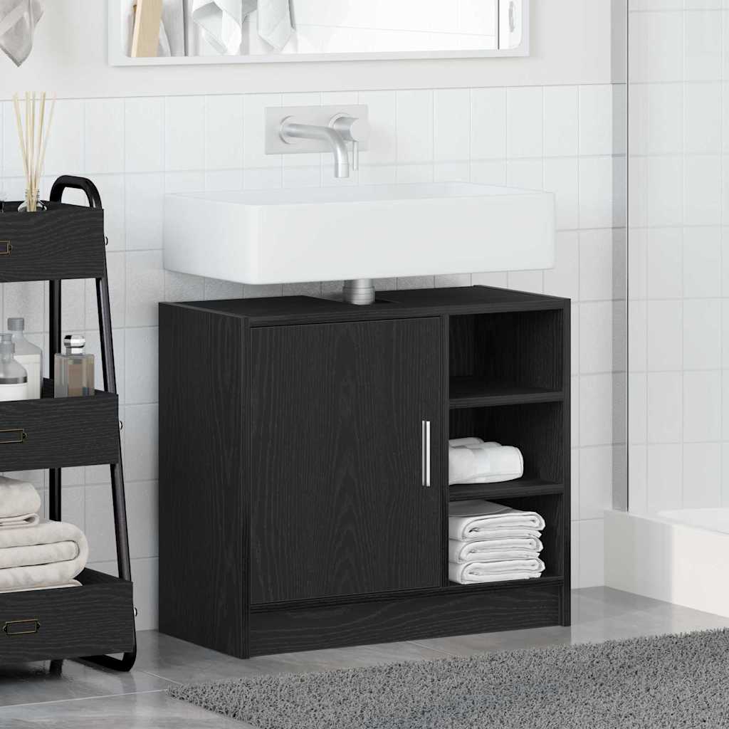 Waschbecken-Schrank mit Speicher Schwarze Eiche 63 x 29 x 55 cm