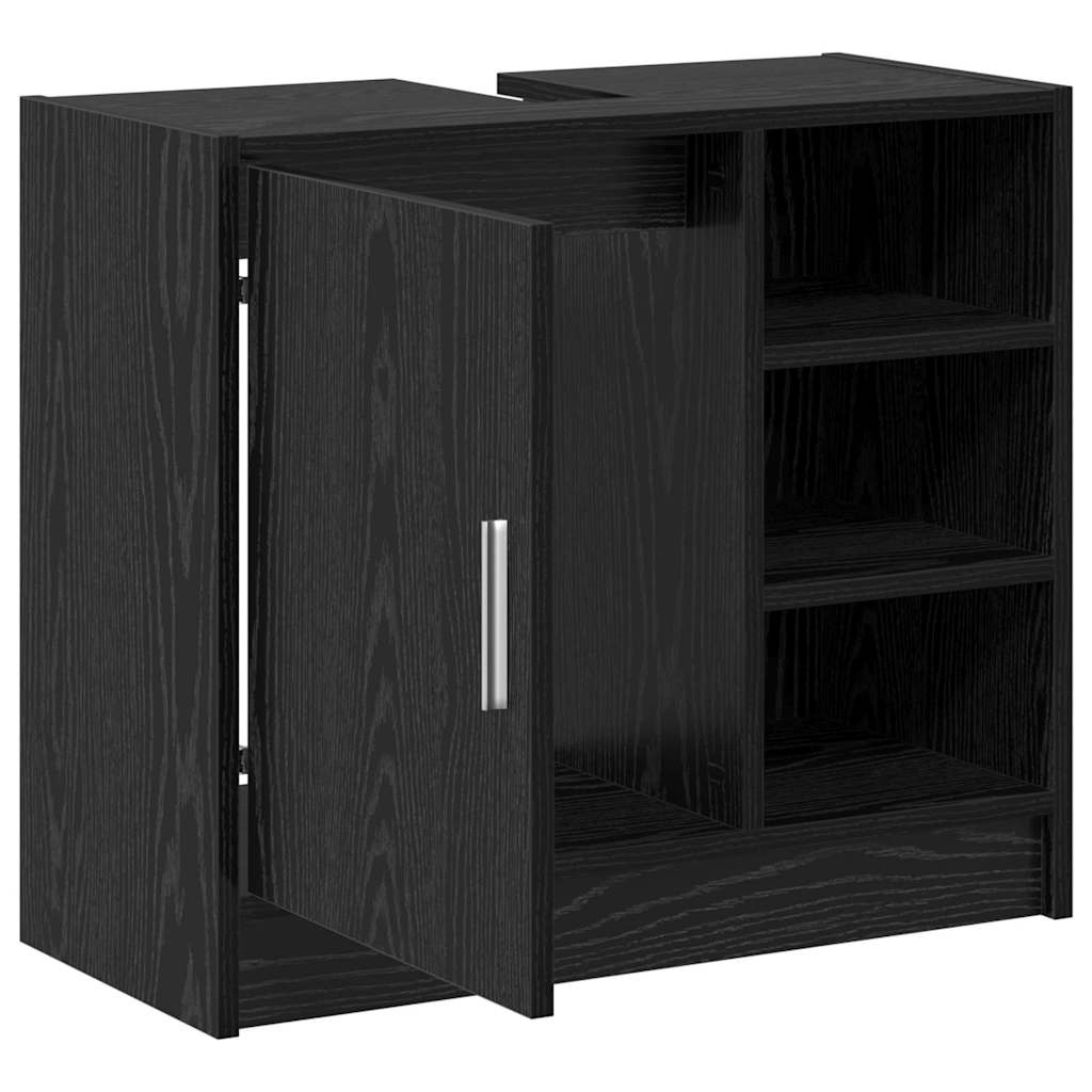 Waschbecken-Schrank mit Speicher Schwarze Eiche 63 x 29 x 55 cm