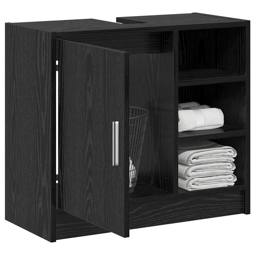 Waschbecken-Schrank mit Speicher Schwarze Eiche 63 x 29 x 55 cm