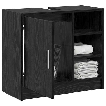 Waschbecken-Schrank mit Speicher Schwarze Eiche 63 x 29 x 55 cm