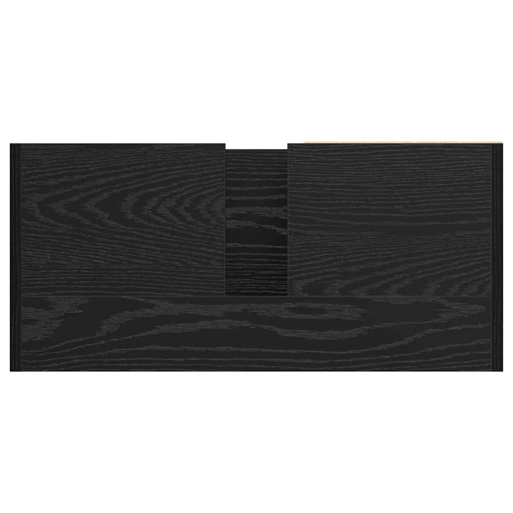 Waschbecken-Schrank mit Speicher Schwarze Eiche 63 x 29 x 55 cm