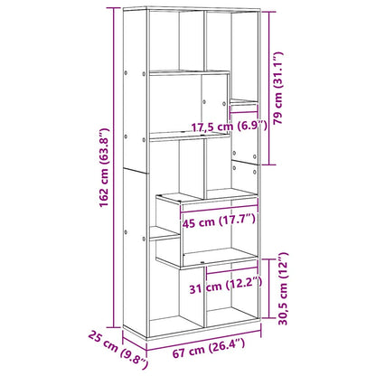 Bücherregal Schwarze Eiche 67 x 25 x 161,5 cm Holzwerkstoff