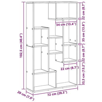 Bücherregal Artisan-Eiche 72 x 20 x 120 cm Holzwerkstoff