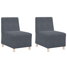 Modulares Armfreies Sofa 2 pcs Dunkelgrau 55 x 74 x 82 cm Samt