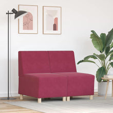 Modulares Armfreies Sofa 2 pcs Weinrot 55 x 74 x 82 cm Samt