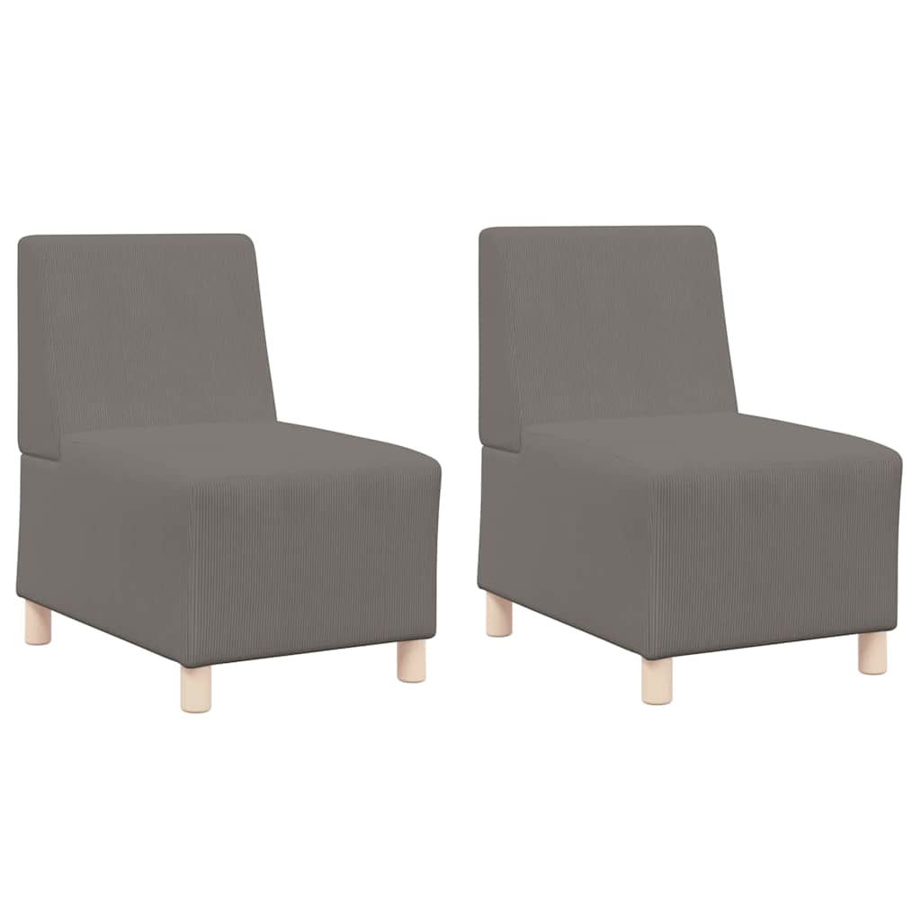 Modulares Armfreies Sofa 2 pcs Hellgrau 55 x 74 x 82 cm