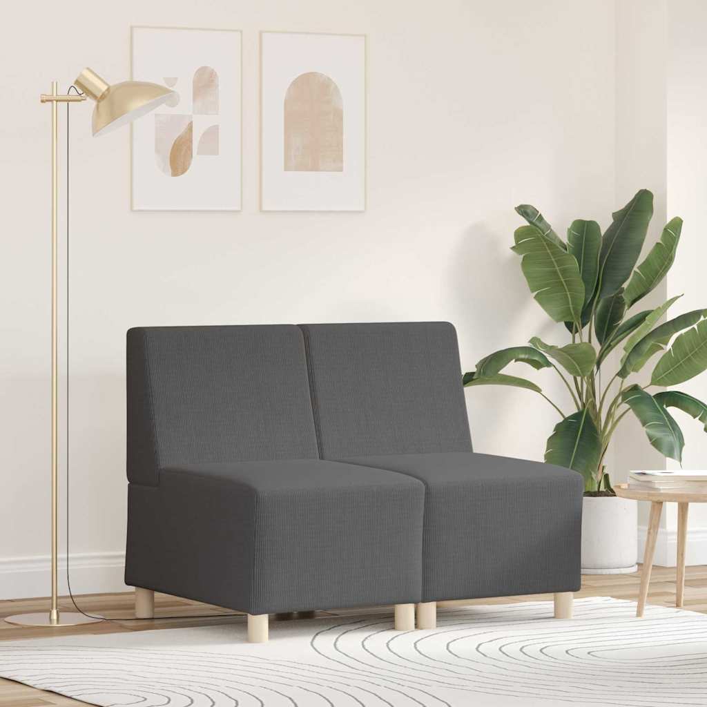 Modulares Armfreies Sofa 2 pcs Dunkelgrau 55 x 74 x 82 cm