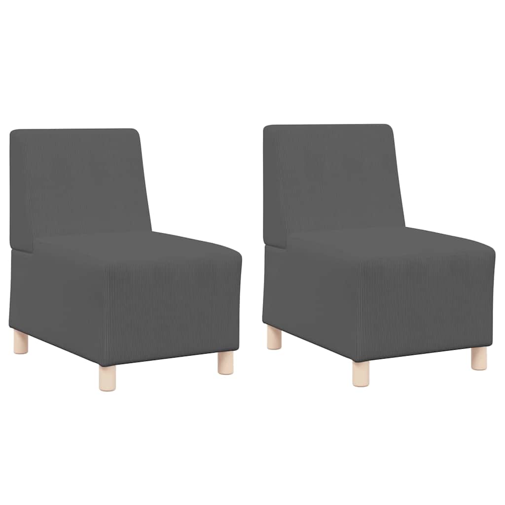 Modulares Armfreies Sofa 2 pcs Dunkelgrau 55 x 74 x 82 cm