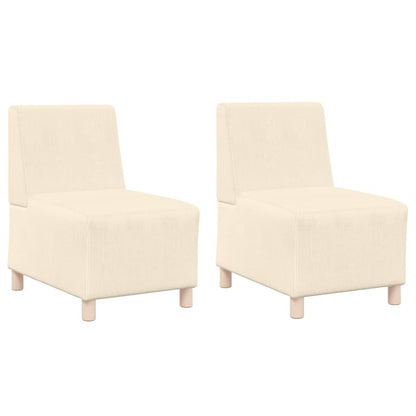 Modulares Armfreies Sofa 2 pcs Creme 55 x 74 x 82 cm Cordstoff