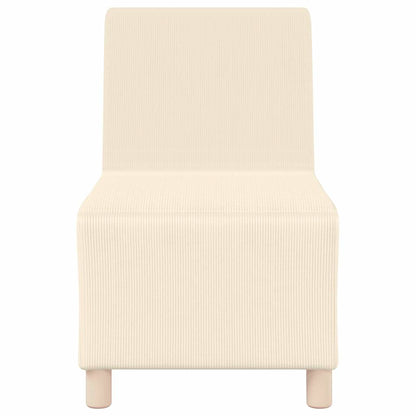 Modulares Armfreies Sofa 2 pcs Creme 55 x 74 x 82 cm Cordstoff